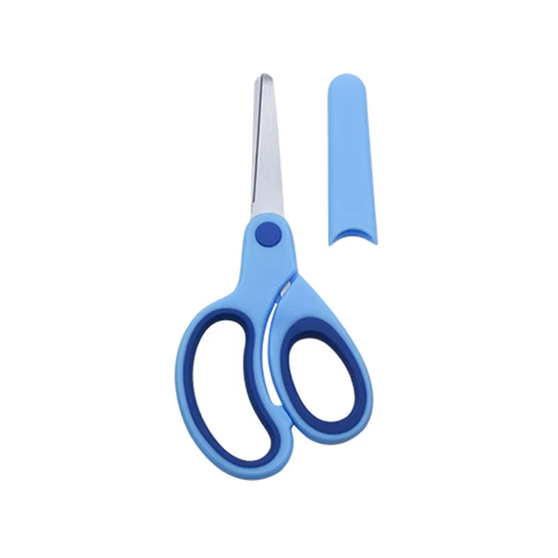 Safty Scissors for Kids Student DIY Paper Children'S Left-Handed Scissors Scissors with Sleeve Cutting Tool Stationery