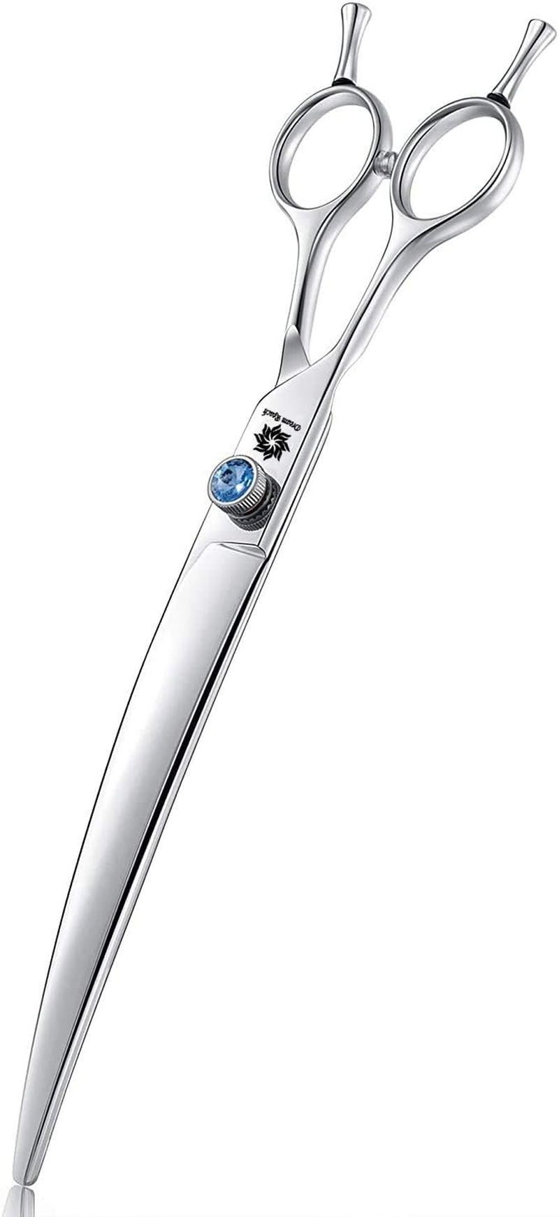 8.0 Inch Titanium Professional Lefty Pet Grooming Scissors Set,Straight & Thinning & Curved Scissors 3Pcs Set for Dog Grooming (Down-Curved Shear)